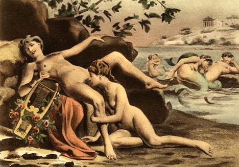 Édouard-Henri Avril illustration from De Figuris Veneris - Sappho