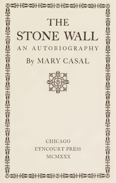 Cover for The Stone Wall by Mary Casal