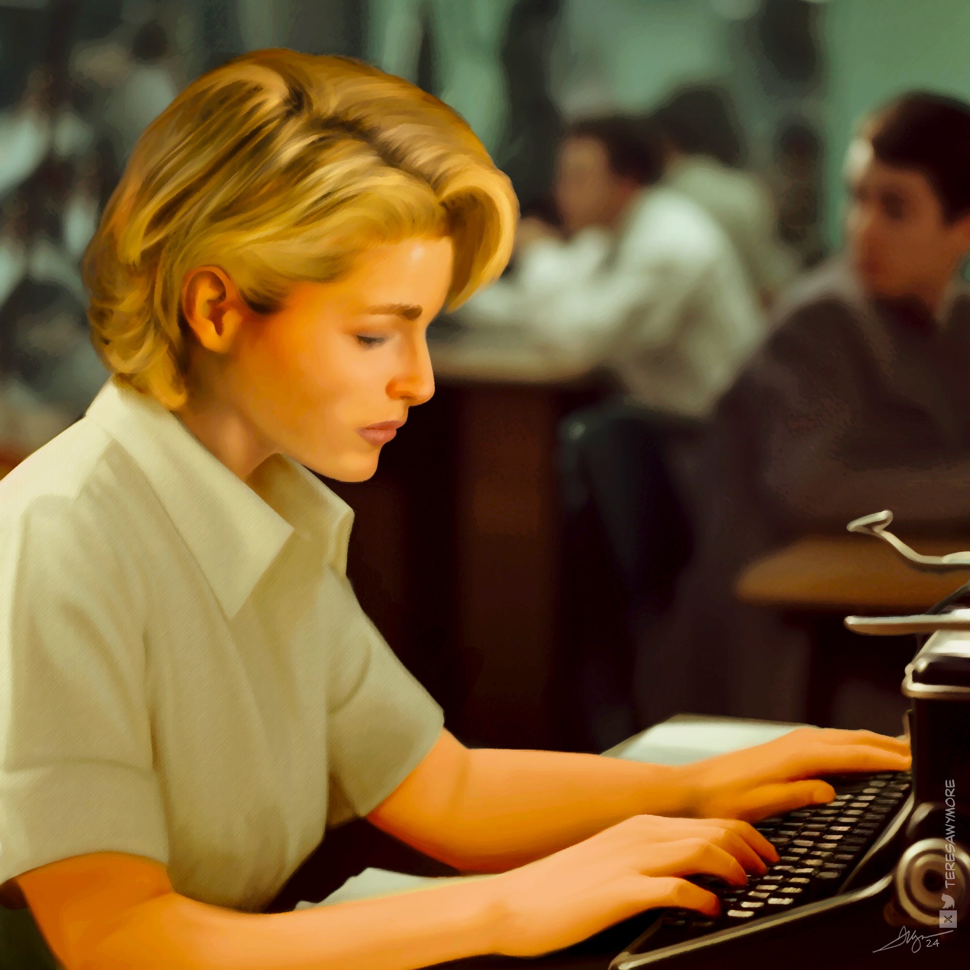 Miss Edith “Eddie” Langley, junior reporter, at The Chicago Daily News.