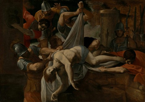 Ludovico Carracci painting Saint Sebastian Thrown into the Cloaca Maxima